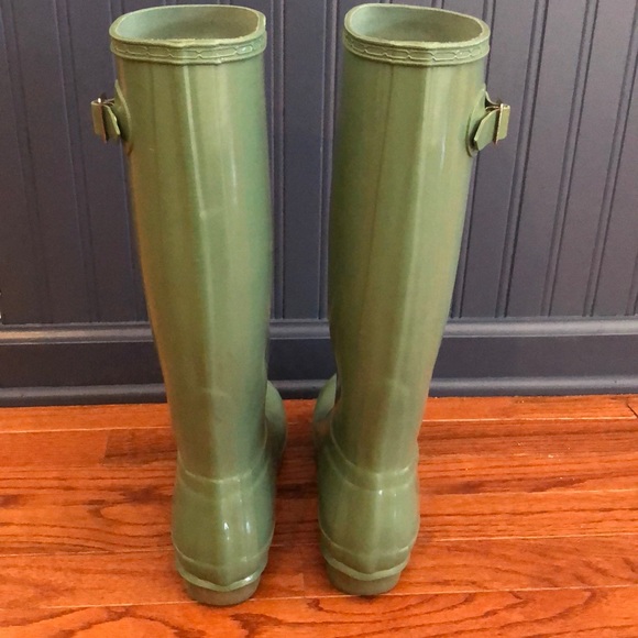 Mint green Hunter boots. Tall, gloss - Picture 4 of 5